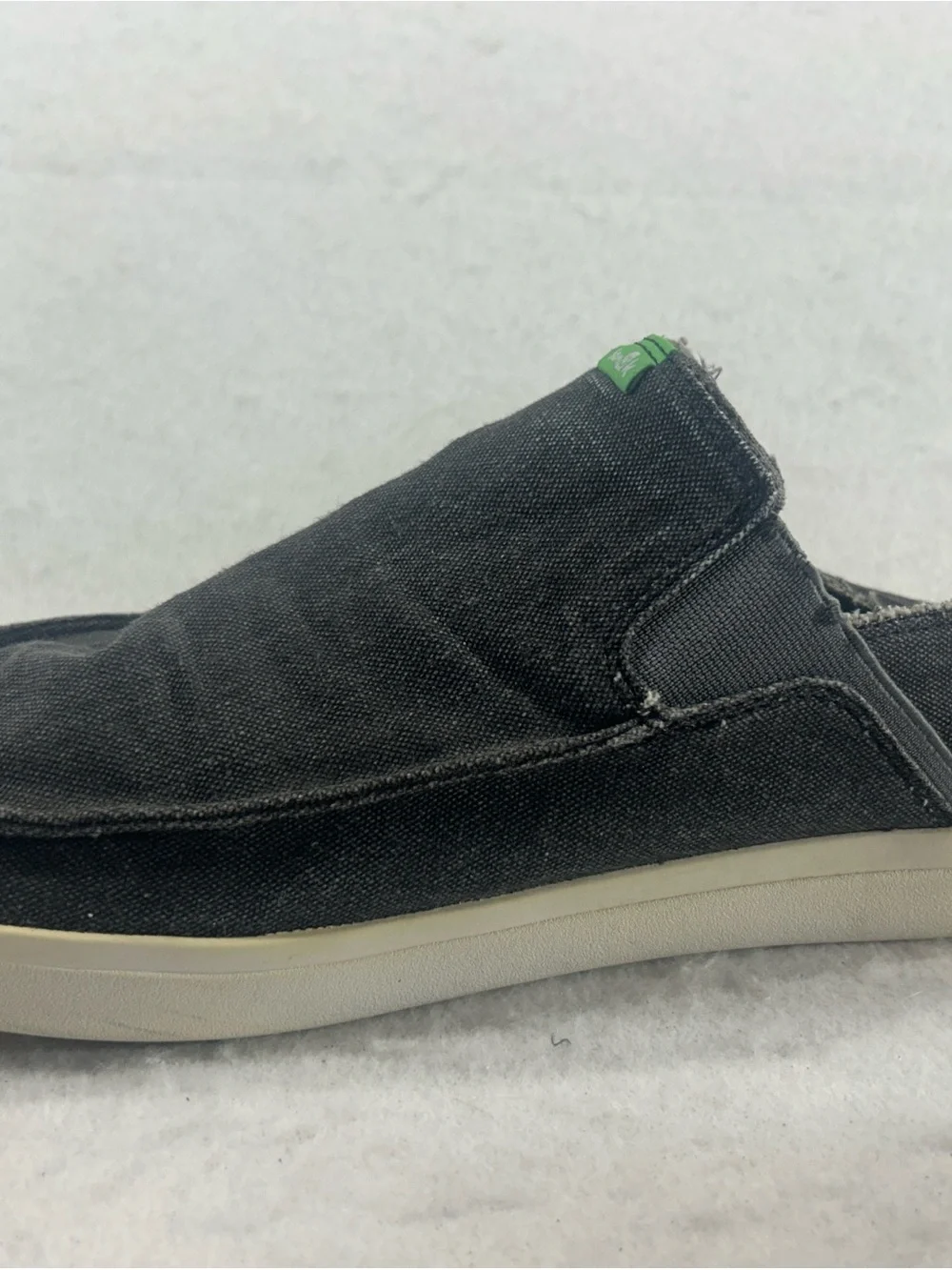 Sanuk Men’s Grey Canvas Slip-On Sidewalk Surfer Shoes Size 12